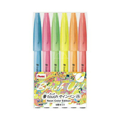 筆touch サインペン 蛍光6色セット SES15C-LM6STE ぺんてる Pentel
