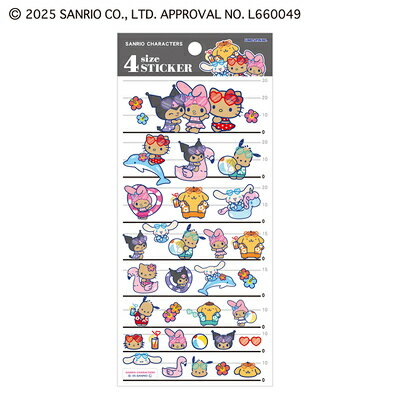 サンリオキャラクターズ 4SIZE ステッカー night party 日焼け シール 306666 カミオジャパン kamiojapanのサムネイル