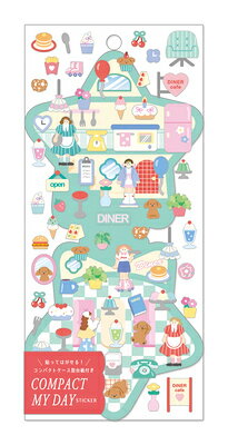 クーリア コンパクト マイ デイ ステッカー ダイナー 01050 ミニチュア ハウス Q-LIA