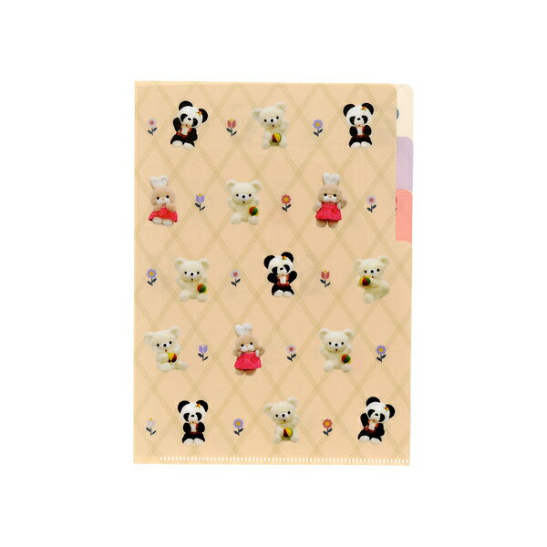 クリアファイル A5 3ポケット レトロ ぬいぐるみ これくしょん 吉徳 BE S2175290 サンスター文具 sunstar