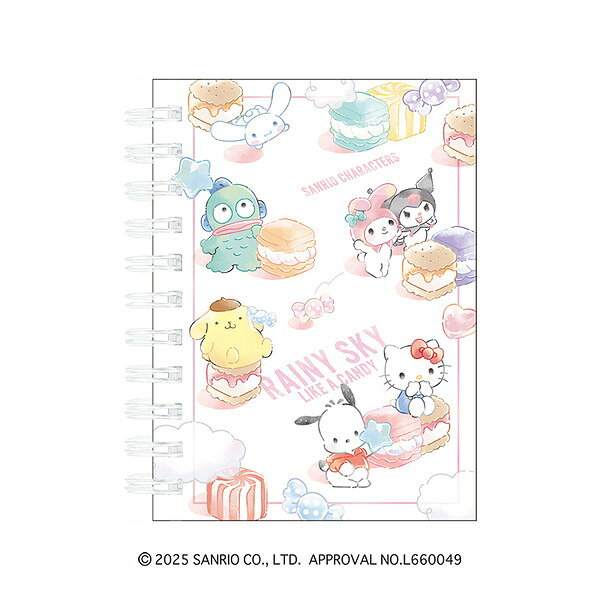 ノート サンリオ A6Wリングノート サンリオキャラクターズ RAINYSKY 306932 カミオジャパン kamiojapan