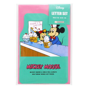 ディズニー レトロ フレンズ ダイカット レターセット アイスクリーム S8905819 便箋 封筒 手紙 サンスター文具 ミッキー ミニー Disneyzone