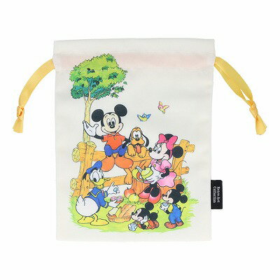 ポイント UP 期間限定 巾着 ミッキーマウス＆フレンズB 水彩 Disney レトロ アート コレクション 復刻アート企画 S2330857 サンスター文具 sunstar ◎のサムネイル