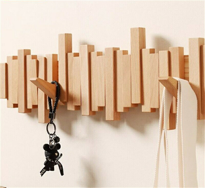 壁掛けフック ウォールハンガー フック壁掛け収納 ウォールメイツ 可動式壁掛けハンガ 天然木 木製 ートハンガー コート掛け スーツ掛け 木製 玄関 スッキリ おしゃれ