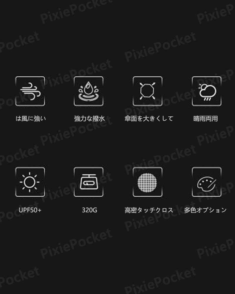 お買い物マラソン【P5倍】晴雨兼用の三役折り傘 1-2人に適しています 折りたたみ傘 100cm*65cm*24cm 簡単に乾燥 日焼け止め コンパクト 旅行 ブランド 誕生日プレゼント 女友達 女性 軽量 丈夫 完全遮光 収納便利 pixiepocket-10008802 PixiePocket サンプル画像2
