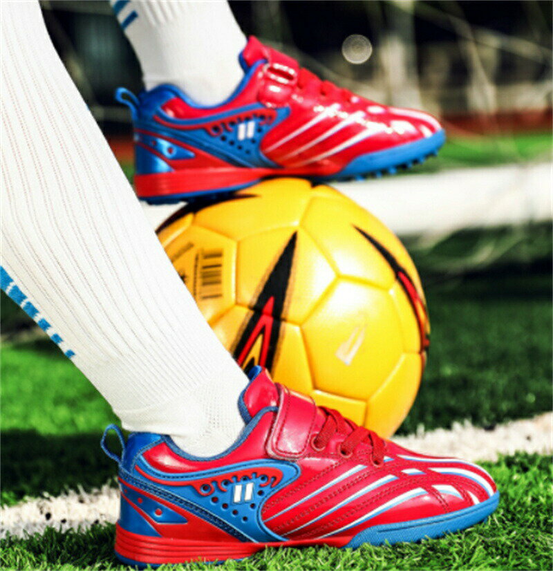 축구 신발 키즈 훈련 신발 운동화 주니어 어린이 축구 소년 매직 테이프 경량 발수 스포츠 학생