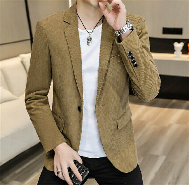 テーラードジャケット メンズ ジャケット 無地 コーデュロイ ビジネス スーツ スリム テーラード ブレザー コート 4L 大きいサイズ スプリングコート アウター 長袖 春秋 カジュアル おしゃれ 在宅勤務 大人