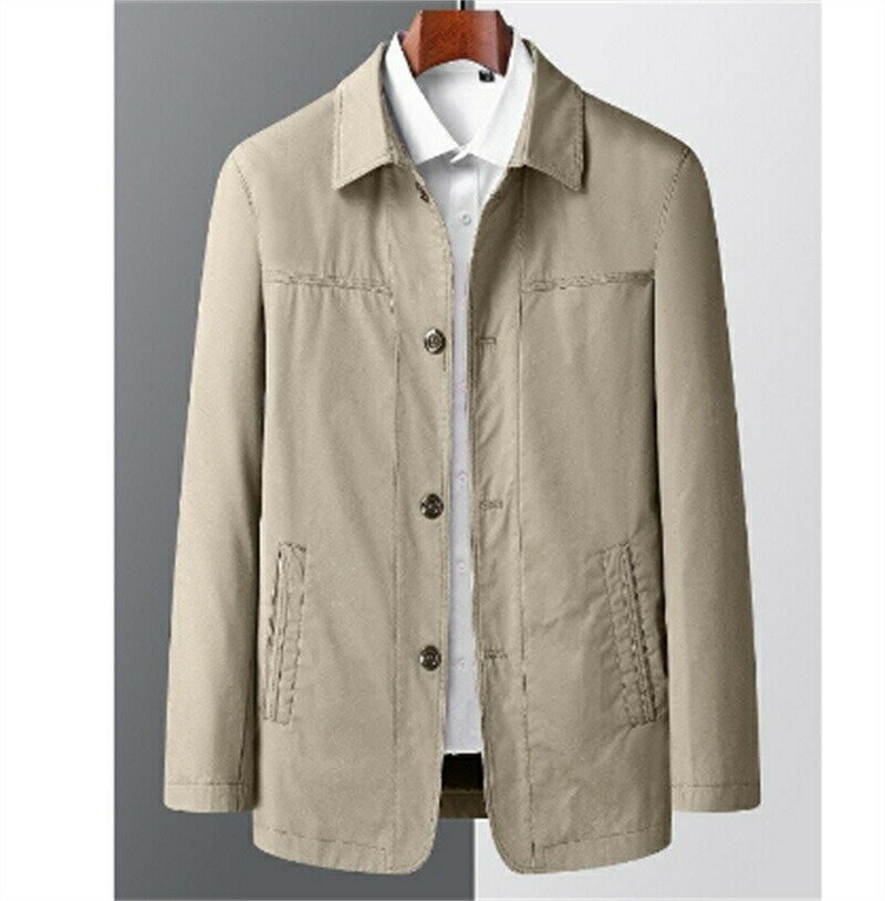 Trench Coat - ステンカラーコート メンズ アウター 春 秋 ジャケット ミドル丈 ロングコート トレンチコート 通勤 ビジネス カジュアル 紳士服 アウター ビジネスコート 奥さん 旦那さん 彼氏 春アウター メンズファッション 40代 50代 60代 70代 防風 お洒落
