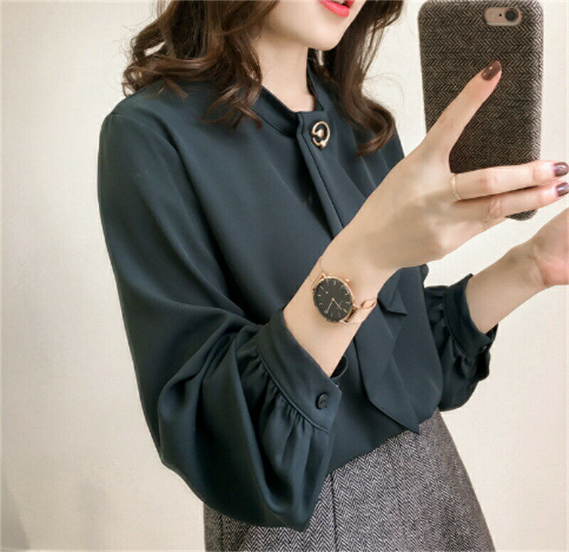 ブラウス レディース 春秋 新作 通勤 OL ゆったり 長袖 トップス きれいめ ブラウス 韓国風 おしゃれ カジュアル オフィス 大きいサイズ 3色