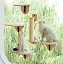 キャットステップ 猫 ベット 猫窓用ハンモック 爪とぎ 平面ステップ 木枠付き窓枠座り台 キャットタワー キャットウォーク おしゃれ 日向ぼっこ 強力 ベッド 台 猫ベッド 吸盤式 強力吸盤 窓 壁 壁付け 壁掛け 取り付け簡単 耐荷重約10kg 猫タワー|詳細画像