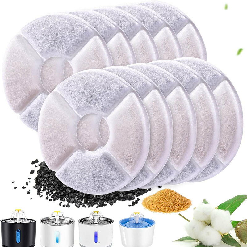 【8枚入り】交換用活性炭フィルター ペット自動給水器 循環式給水器 活性炭フィルター 水飲み 猫用 給..