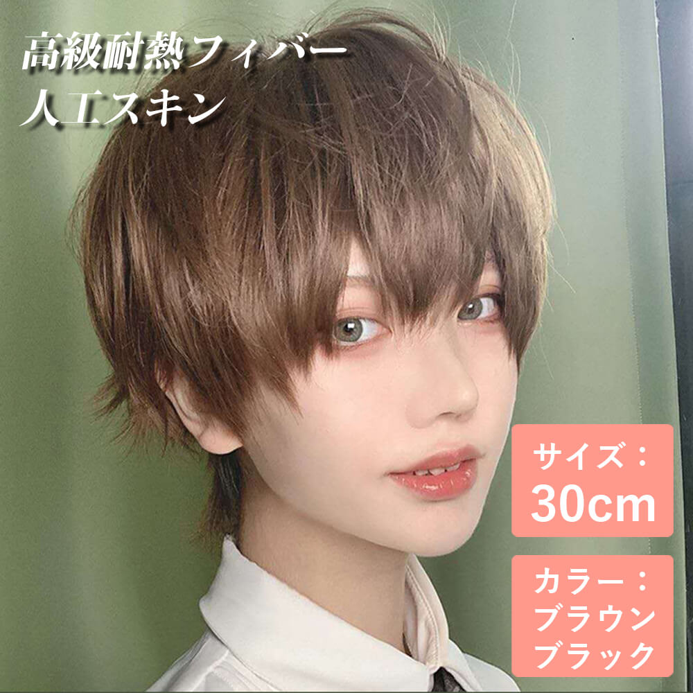 【P5倍】メンズウィッグ かつら フルウィッグ 男女兼用 ウイッグ ブラウンブラック イケメン ハロウィン ウィッグ コスプレ ウィッグ ウイッグ ゴスロリ ロ...