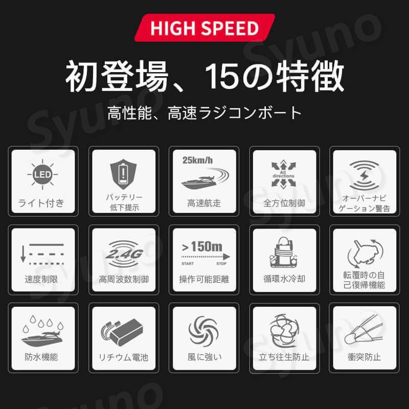 PixiePocketのお買い物マラソン【P5倍】【高速 】 子供プレゼントに最適！ラジコン 船 ボート 高速 ラジコンボート 高速リモコンボート こども向け リモコン 25km/h 防水性 RCスピードボート おもちゃ 2.4Ghz無線操作 贈り物 クリスマスプレゼント 初心者｜アングル3