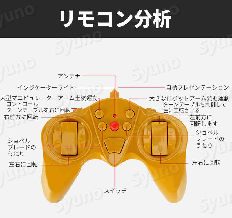 PixiePocketのお買い物マラソン【P5倍】11CH重機ラジコン パワーショベル 2.4G プロジェクト掘削機 建機 ラジコン デラックスショベルカー ラジコンカー 働く車シリーズ 車 RC 工事車両 680°回転 重機 おもちゃ ショベルカー ミニチュア 2バッテリー｜アングル3