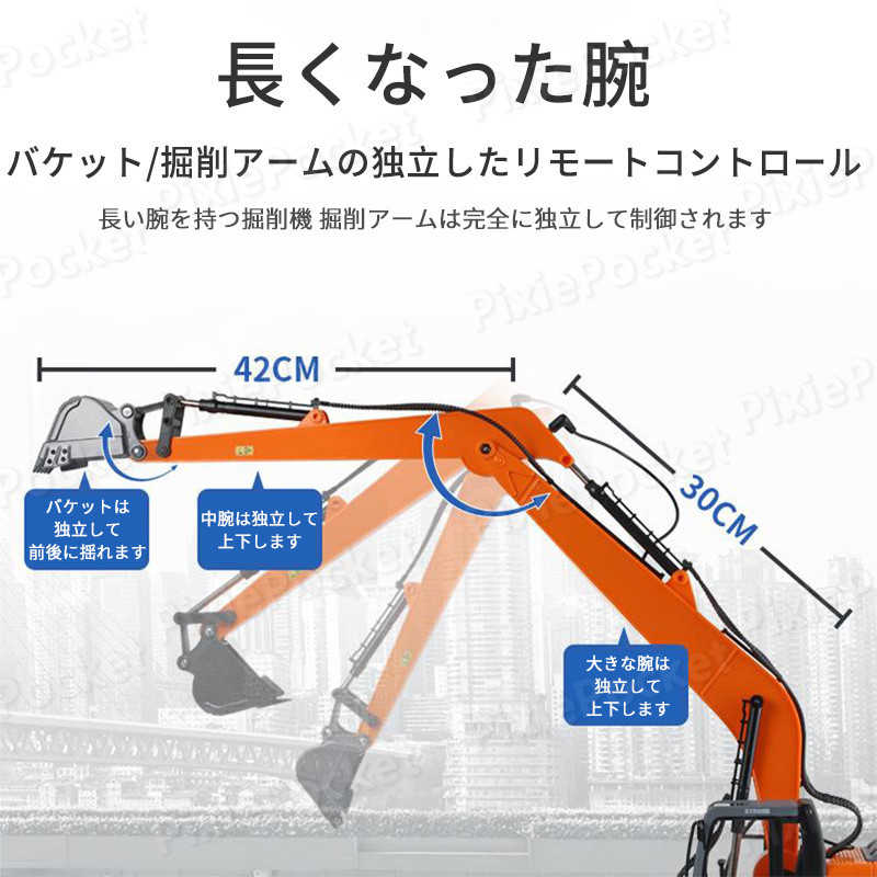 お買い物マラソン【P5倍】1:14重機ラジコン パワーショベル 2.4G プロジェクト掘削機 15ch 建機 ラジコン デラックスショベルカー ラジコンカー 働く車シリーズ 車 RC リモコン680°回転 工事車両 重機 おもちゃ ショベルカー 3