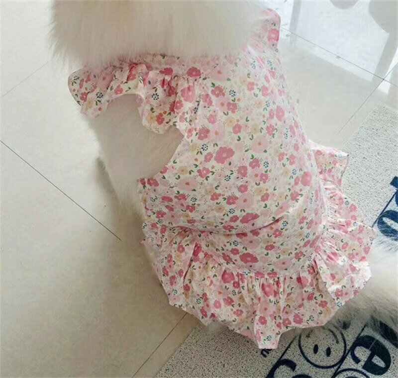 大型犬 中型犬 犬服 ワンピース ドレス 花柄 変装 可愛い