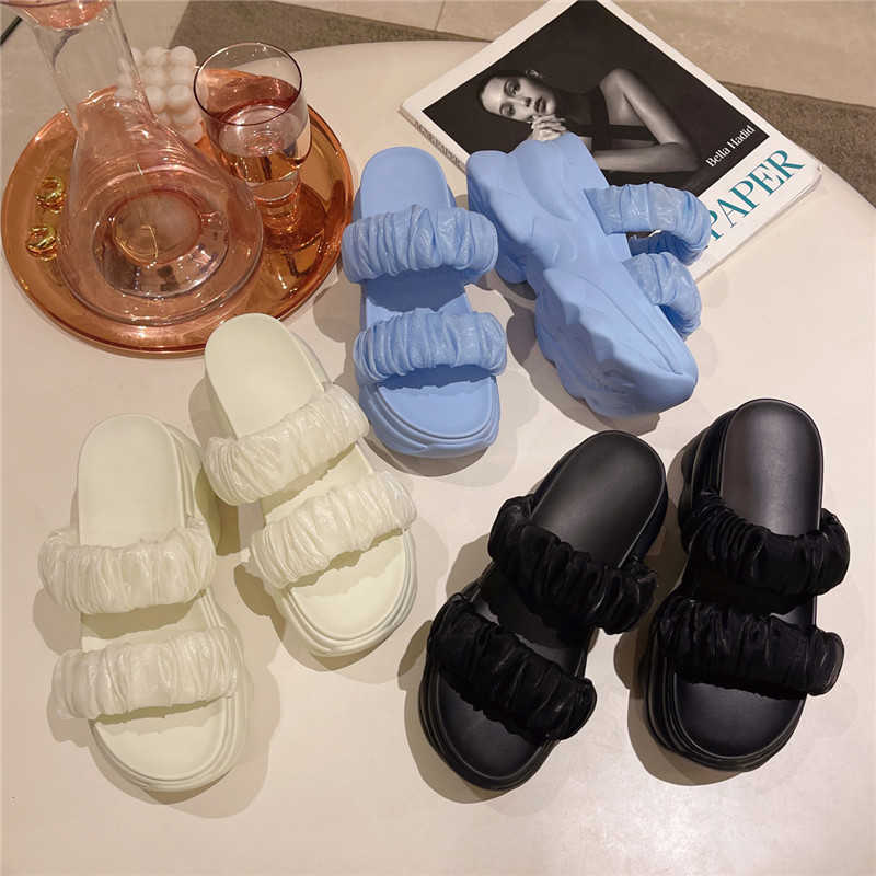 ギャザーベルト 8cmヒール レディース スポーツサンダル ミュール 歩きやすい 厚底サンダル 軽量 おしゃれ 滑りにくい かわいい 無地 カジュアル シンプル 夏 厚底