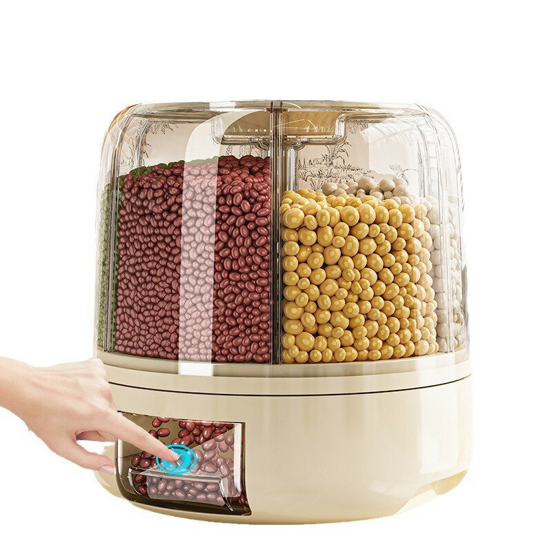 大容量 防湿 食品 安心 米びつ 360度回転可能 5kg 保存容器 防湿 ライスボックス おしゃれ 虫除 計量 収納 穀物 密閉 全自動計量米桶 防湿米箱 ダイズ リョクトウ とうもろこし 使用便利 防塵 回転分類米バケツ 完全透明 残量見える 素材 お米ケース