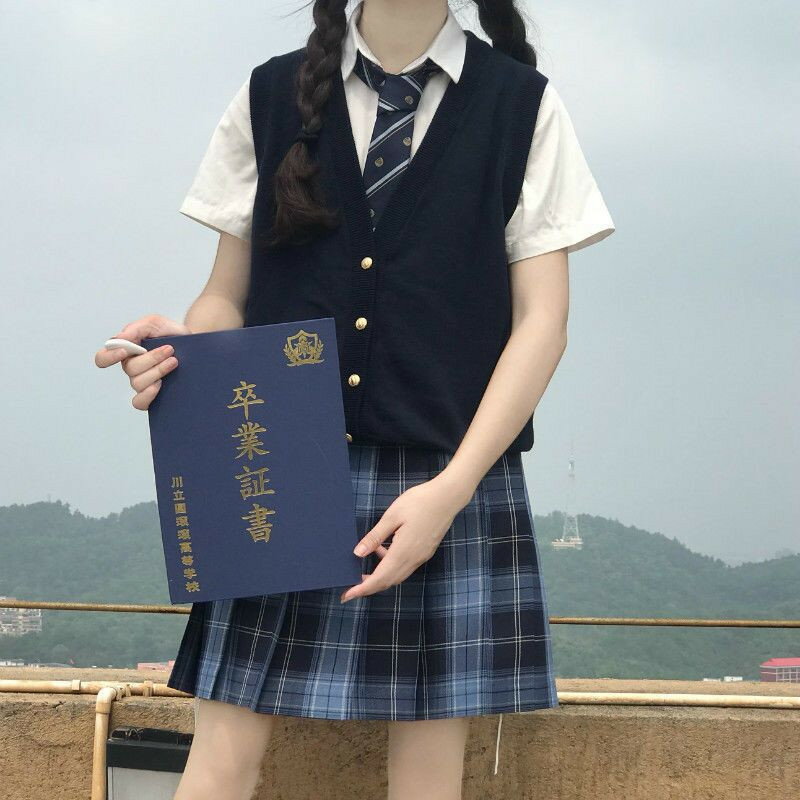 学生 ノースリーブセーター ニット 制服 前開き Vネック 女子 毛玉になりにくい 春夏秋 可愛い 高校生 中学生 シンプル 無地 薄手 学生服 スクールベスト 可愛い 白 紺 通学