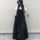 ジャンパースカート レディース ロング Aライン ロング デニム 秋 マキシワンピース ジャンスカー 春 デニムワンピース ロング丈 送料無料 サロペット 大き...