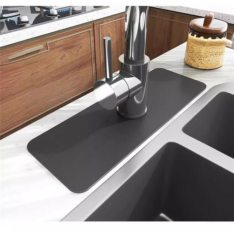 速乾吸水 乾燥 水切りマット 洗面台 キッチン用 蛇口乾燥 ソフト マット 蛇口マット 水栓マット 2枚入り 新生活応援 抗菌 防カビ 滑り止め 消臭 洗える ...