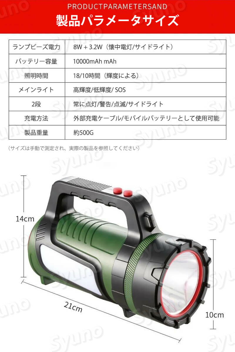 お買い物マラソン【P5倍】12LEDスーパーライト 夜道 散歩 単1電池 アウトドア 防犯 防災 強力 ミニ 照射距離800m 台風 災害 キャンプ アウトドア 防災グッズ ライト 散歩 強力 明るい 懐中電灯 LED ストラップ　ハンディライト 小型 電池式 夜釣 防災用品 学校 自治体 災害