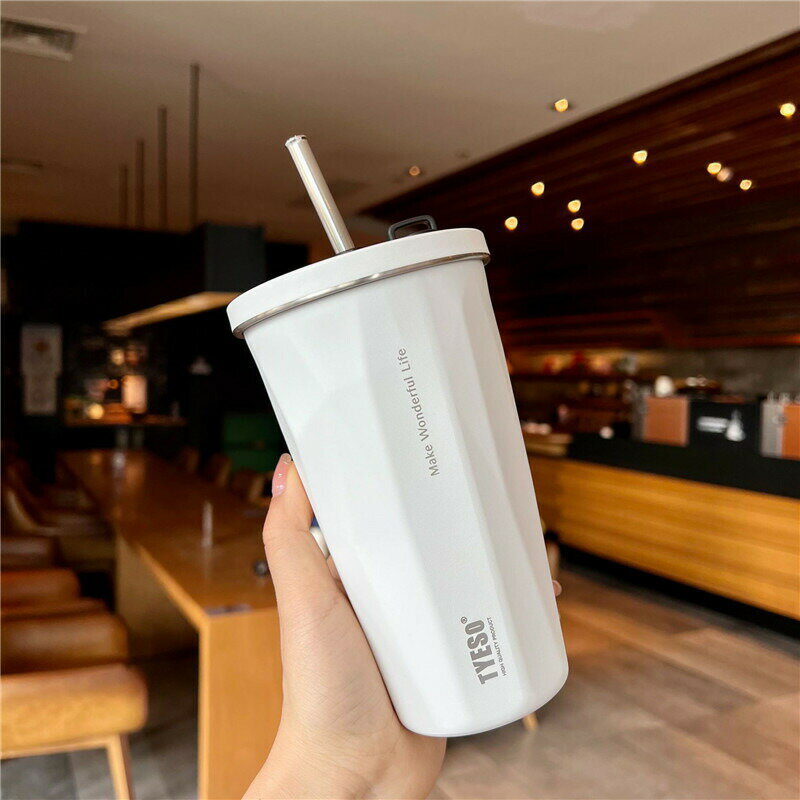 タンブラー ストロー付き 蓋付き 保温 保冷 600ml ハンドル付き ホルダー タンブラー 持ち運び大容量 ..