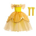 ベルドレス 子ども キッズ プリンセス ドレス アームカバー おまけ・ティアラ 3点セット ハロウィーン 仮衣装 コスプレ クリスマス プレゼント 子供 用 コ...