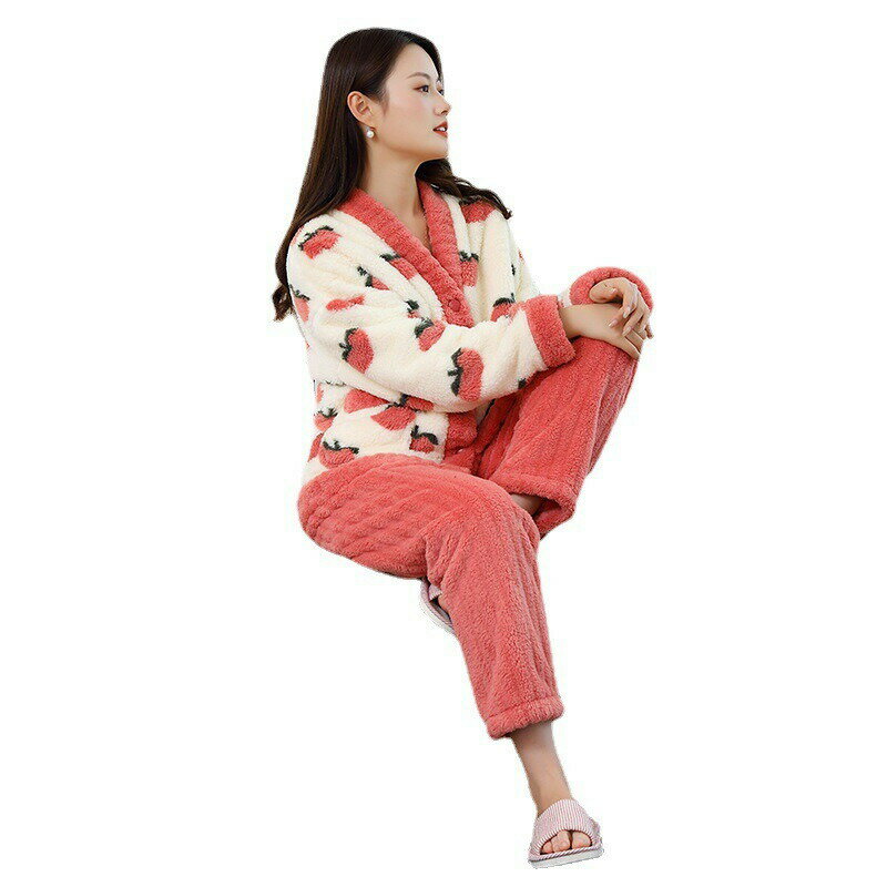 パジャマ レディース ルームウエア 可愛いパジャマ 2点セット フランネル フラノ 裏起毛 秋冬 ロングパンツ 長袖 パジャマレディース レディースパジャマ 上下セット 厚手 暖かい もこもこ 可愛い 部屋着 寝巻きかわいい pajamas 大きいサイズ
