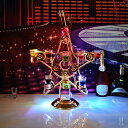 五芒星テキーラ観覧車 LED酒ボトルの表示棚 五芒星 LED酒グラス収納ラック 充電式 LED酒ボトルの表示棚 カクテルグラスの棚 カクテルグラスホルダー カラ...
