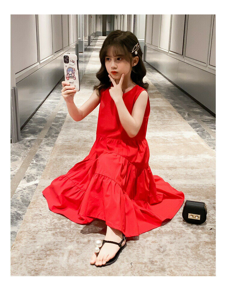 ワンピース 子供服 ノースリーブ 110-160 マキシ丈 無地 ワンピース 女の子 キッズ 夏 海 ナチュラル ビーチ ワンピース リゾート ハワイ