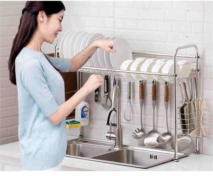 水切りラック シンク上 食器水切りラック水切り伸縮式 台所用品 キッチン収納 食器乾燥ラック 水切りか..