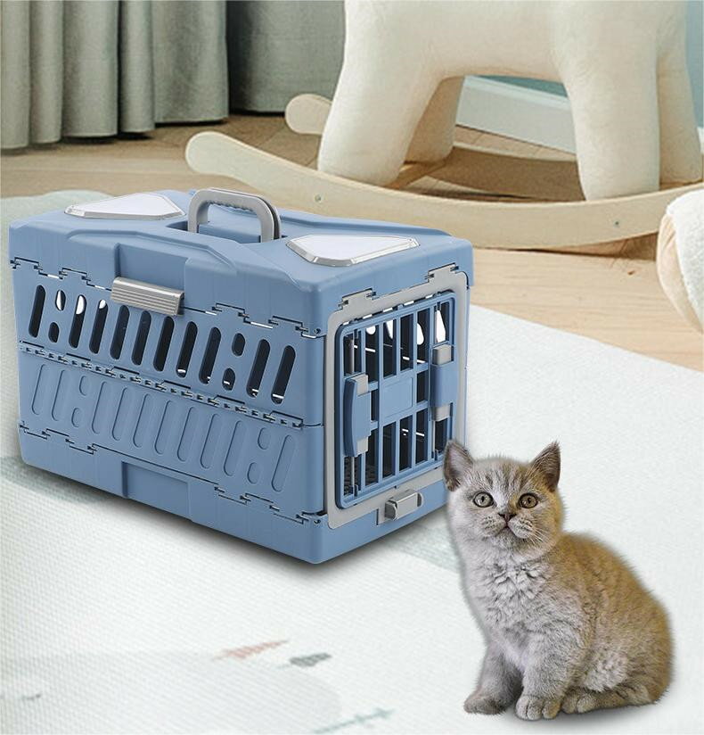 ペット キャリーケース 折りたたみ式 猫犬スーツケース 航空輸送ボックス 旅行犬小屋 ポータブル 猫ケージペット用品 輸送キャットドッグケージアウトボックス キ...