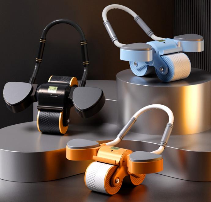 男女兼用 腹筋ローラー 肘 プランク 多機能 アブローラー アブホイール エクササイズローラー 静音 プ..