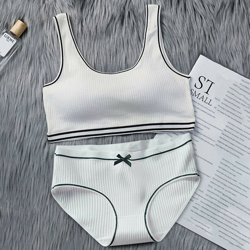 送料無料 2点セット ショーツ 無地 リブ キッズ レディース ジュニア下着セット パッド付き ブラジャー..