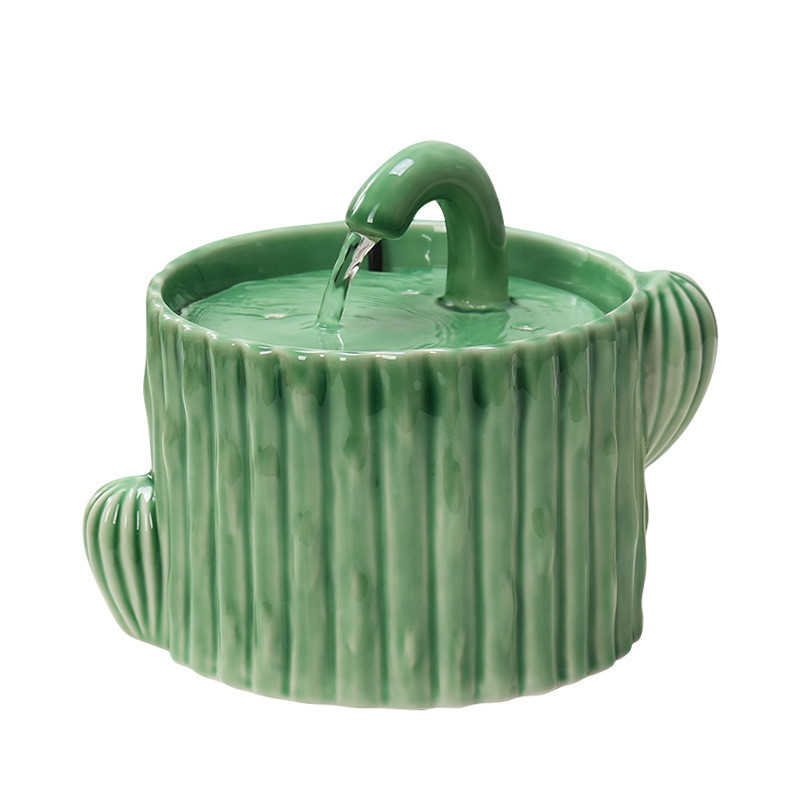 自動給水器 猫用給水器 安全無毒 セラミックス 猫 水飲み器 ペット犬 セラミック製 サボテン 循環式 給..