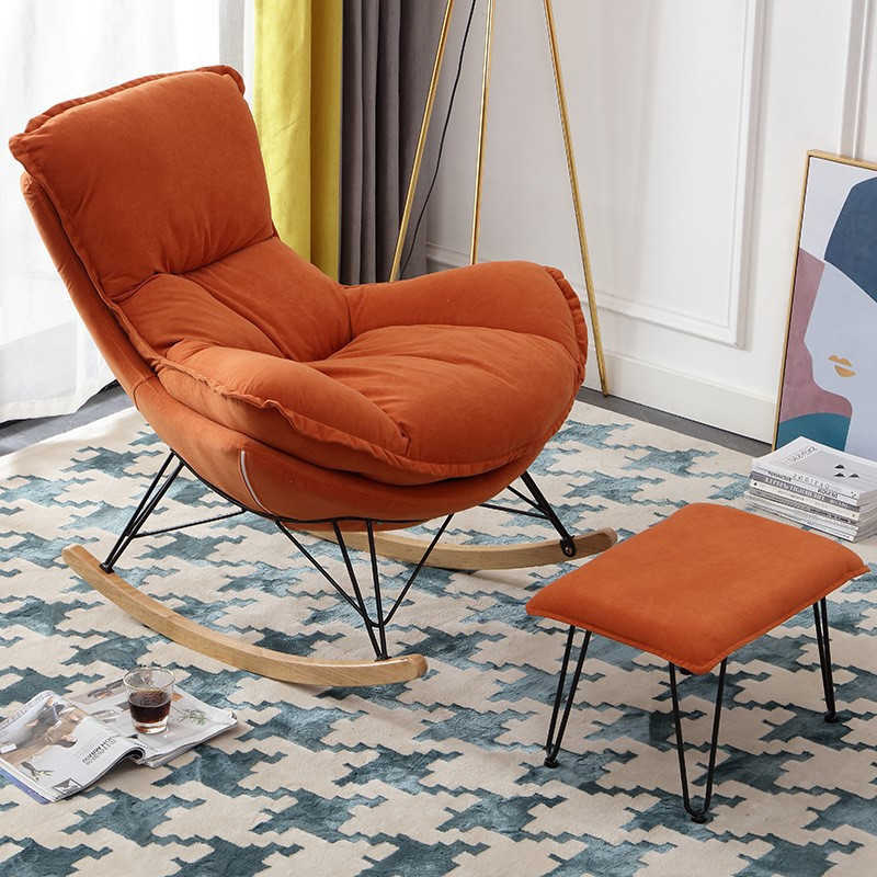 シングルソファー ロッキングチェア リラックス 北欧 ソファー おしゃれ オットマン付き 2点セットSF15 大きい リビングルーム 読書椅子バルコニーテラ...