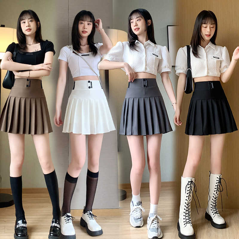 aライン ハイウエスト ウエストゴム スカート 白 ストレッチ プリーツ ミニスカート ゴルフ レディース..