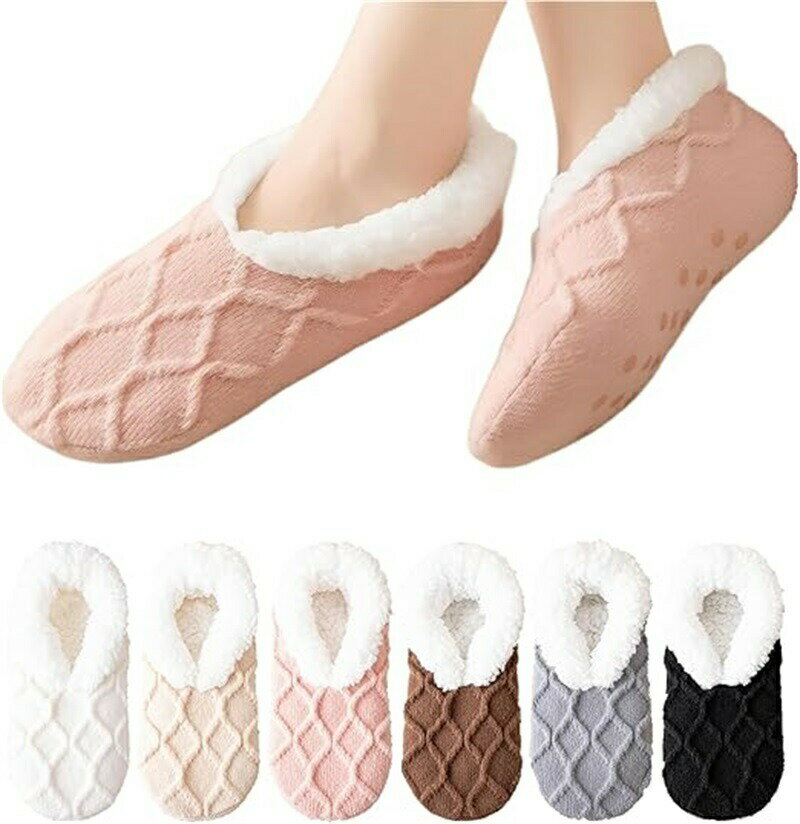 ルームソックス 滑り止め付き 暖かい靴下 ルームシューズ 就寝ソックス レディース フローリング 床板靴下 もこもこ靴下 冬 ロング靴下 厚手モコモコ靴下 極厚 360&deg;蓄熱 ボア素材