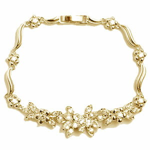 【送料無料】Gorgeousフラワー(花) ゴールドブレスレットレディース 金属アレルギー シンプル Silver925 シルバー925 ゴールドコーティング ロジウムコーティング 定番 人気 可愛い 華やか 20代 30代 40代 50代 60代