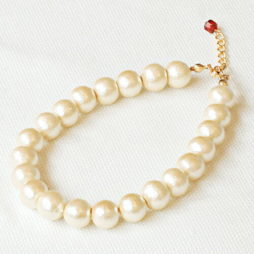 ★メール便送料無料★全4サイズ(6mm/8mm/10mm/12mm)一連キスカコットンパール 14kgf(ゴールドフィルド) ブレスレット レディース シンプル...
