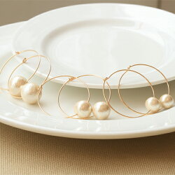 全3サイズ(8mm/10mm/12mm)キスカコットンパールK14GF(ゴールドフィルド)30mmフープピアス【メール便送料無料】