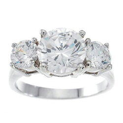 2.5ct.czダイヤモンドThreeStoneシルバーリング【送料無料・代引手数料無料】