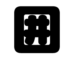 切り文字　【囲】サイズ：L(140×140mm)素材：ホログラムシート・蛍光シート