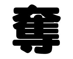 切り文字　【奪】サイズ：LL(200×200mm)素材：ホログラムシート・蛍光シート