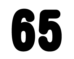 切り文字　【65】サイズ：SS(40×40mm)素材：カッティングシート