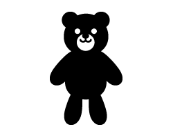 切り文字　【熊1】サイズ：LL(200×200mm)素材：カッティングシート