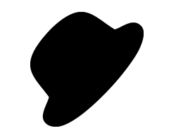 切り文字　【ボーラーハット1】サイズ：M(120×120mm)素材：カッティングシート