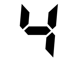切り文字　【デジタル4】サイズ：L(140×140mm)素材：ホログラムシート・蛍光シート(3)