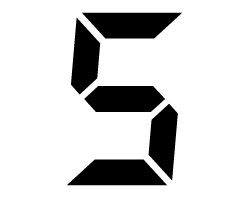 切り文字　【デジタル5】サイズ：SS(40×40mm)素材：カッティングシート